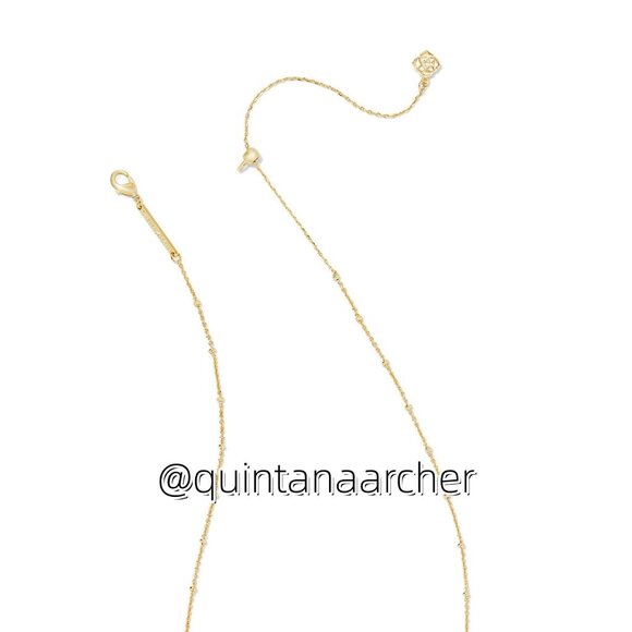 Mini Elisa Gold Satellite Short Pendant Necklace in Ivory Mother-of-Pearl - Picture 2 of 4